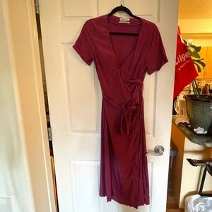 Urban Outfitters Midi Button Up Wrap Dress